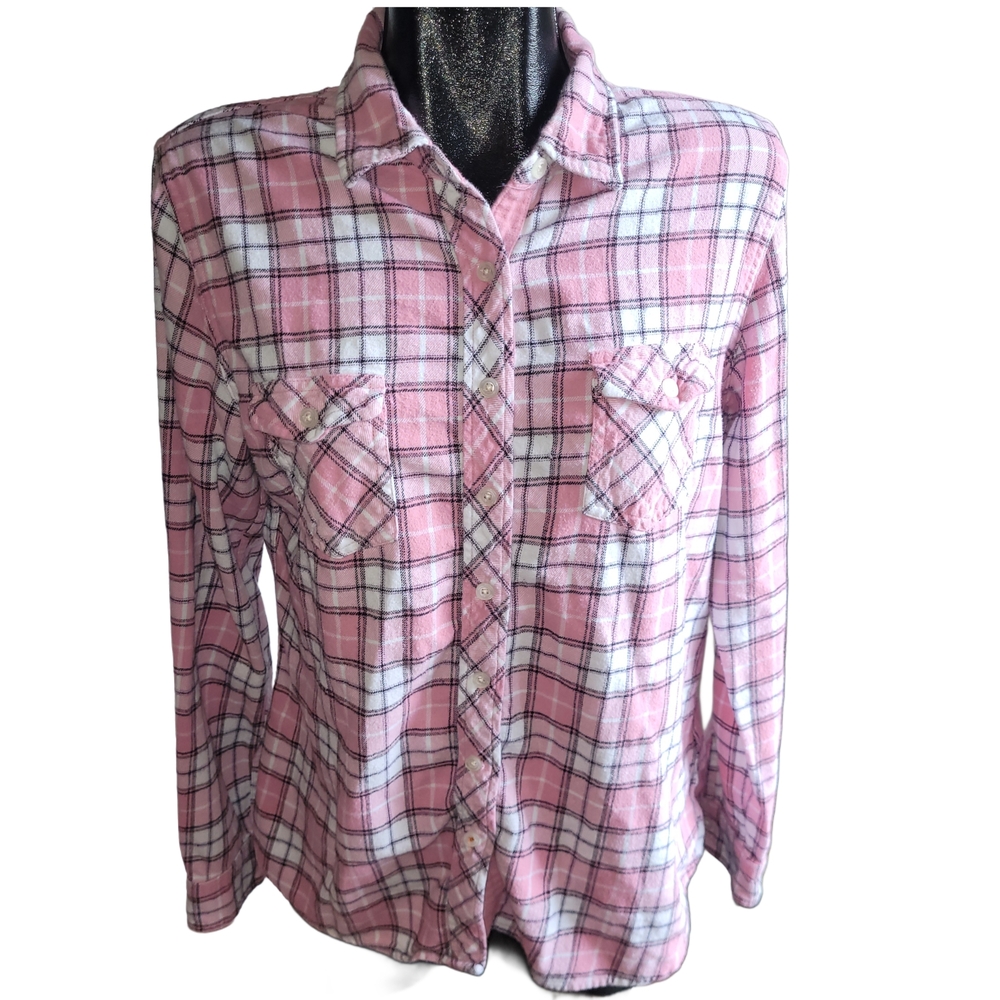 Weatherproof Pink Plaid Button Down Shirt
